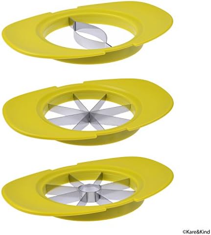 Apple/Tomato/Mango Cutters - Set of 3 - Sturdy Base keeps Fruit/Vegetable in Place - Also keeps Cutters Organized - Razor Sharp Stainless Steel Saw Blades - Quick - Easy