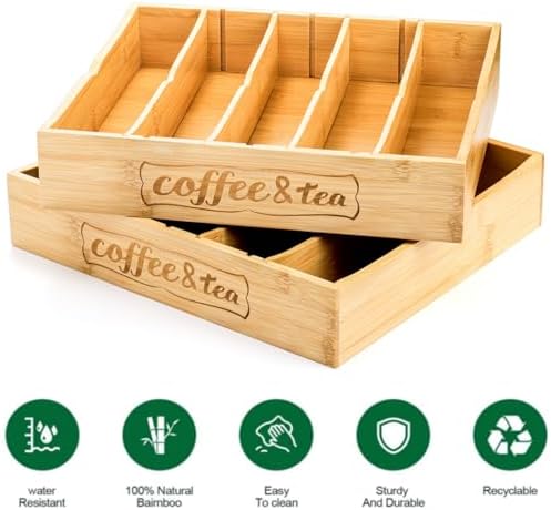 2 Pack K Cup Holder for Drawers, Adjustable Dividers