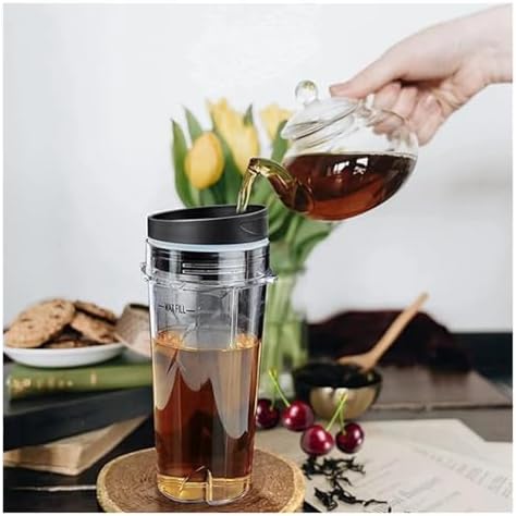 2Pcs 16Oz Measured Compact Single Serve Blender Cups With 4Pcs To-Go Lids Replacement | Compatible With Ninja BL660 BL740 BL770 BL810 QB3000 Blenders - Image 3