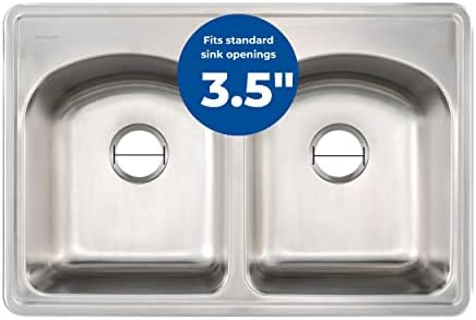 3.5" Sink Drain Assembly with Twist Lock Basket Strainer, Solid Brass, Polished Chrome