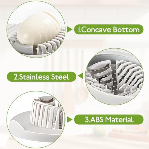 3-in-1 Egg Slicer for Hard Boiled Eggs,Stainless Steel,Heavy Duty,3 Modes - Image 4