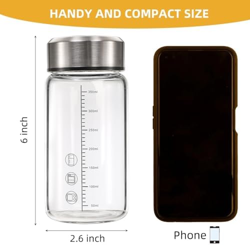 WRINGKIT 2 Pack Glass Juice Bottles with Lid, 12Oz Wide Mouth Shaker Bottle - Image 2