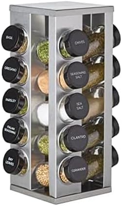 Heritage 20-Jar Revolving Spice Rack Stainless Steel