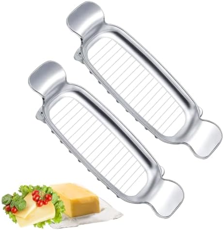 lasuroa 2pcs Stainless Steel Butter & Cheese Slicer Cutter (Silver) by lasuroa