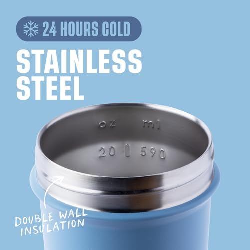 BlenderBottle Sport Sleek Stainless Steel Shaker Bottle 25 oz Dusty Blue - Image 3