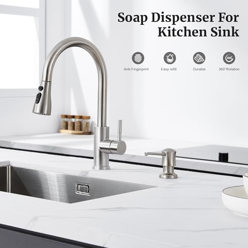 Soap Dispenser for Kitchen Sink, Soap Pump Brushed Nickel