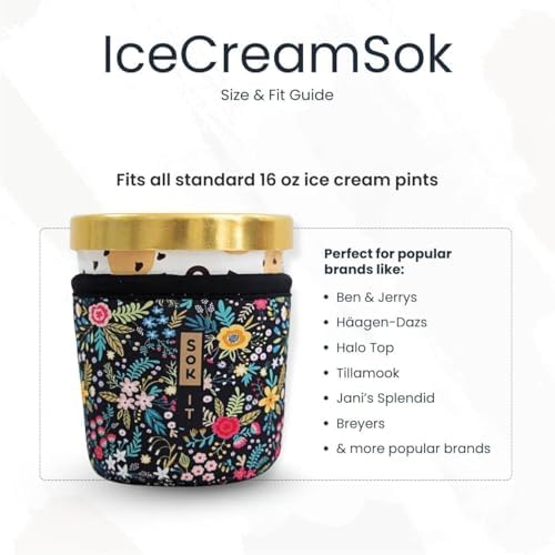 IceCreamSok Insulated Neoprene Cover (Jingle Smells, Fits Talenti 16oz Pints)