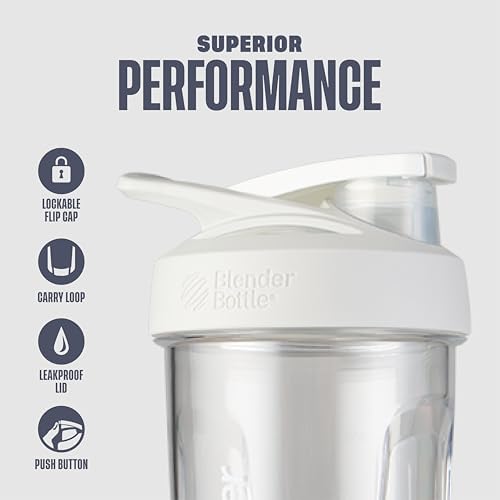 BlenderBottle Sport Flip Tritan Shaker Bottle 24 oz White - Image 2