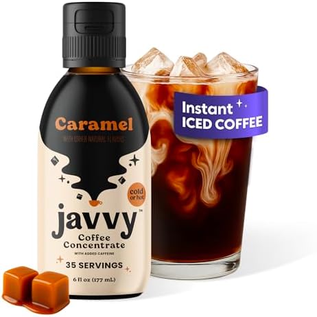 Javvy Cold Brew Coffee Concentrate Instant Coffee, Caramel