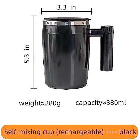 Self Stirring Coffee Mug, 14oz Rechargeable Magnetic Cup, Black