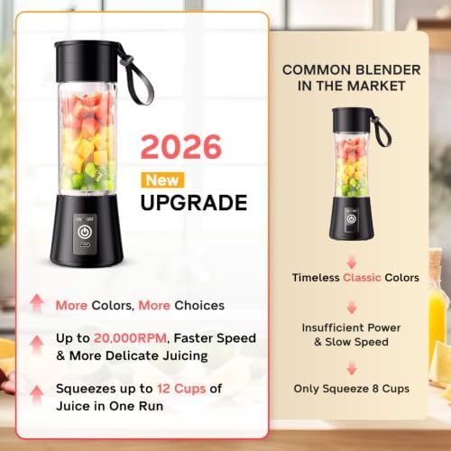 2026 Newly Upgraded Portable Smoothie Blender - Personal Travel Blender - Image 6