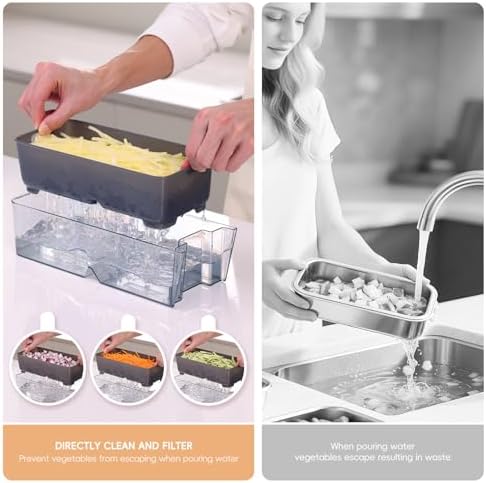 Safe Mandoline Slicer For Kitchen, Food Veggie Slicer, Gray