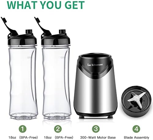 Personal Size Blender for Shakes and Smoothies, 2 Cups, Silver