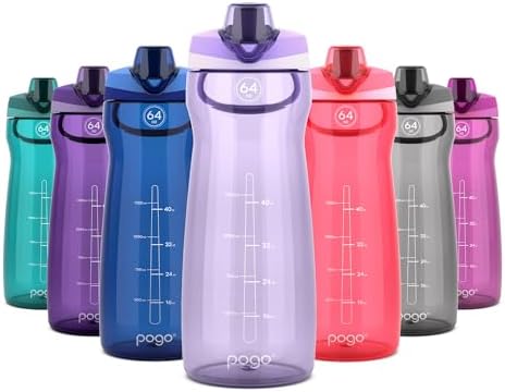 Pogo 64oz Plastic Water Bottle with Chug Lid and Carry Loop, Lilac by Pogo