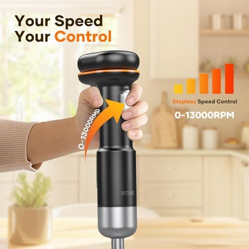 5-in-1 Cordless Immersion Blender with for Removable 6000mAh Battery