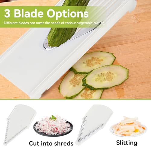 Mandoline Slicer, Adjustable Handheld Mandoline Slicer Stainless Steel Blade Vegetable Cutter for Fruits and Vegetables - Image 3
