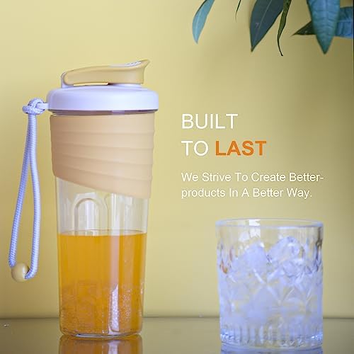 Shaker Bottle for Protein Mixes，24 oz，Protein Shaker Bottles with Whisk Ball, Mixer Bottle, Protein Bottle,Portable Pre Workout Whey Protein Drink Shaker Cup，Yellow - Image 2