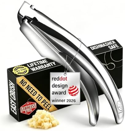Garlic Press Lifetime Replacement, No Need to Peel, Fine Mince