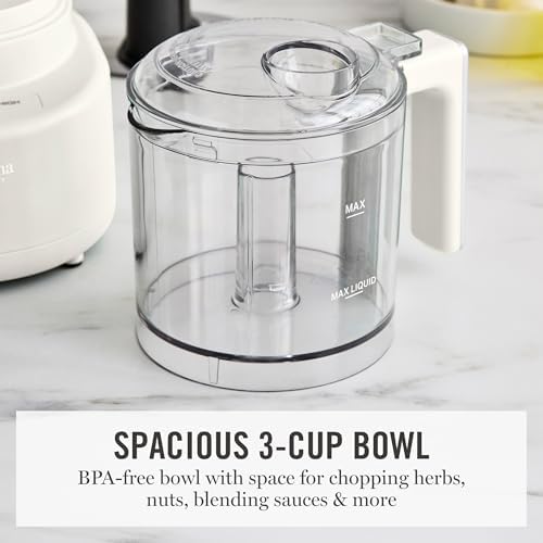 Martha Stewart 3 Cup Electric Vegetable Chopper, Mini Food Processor, Linen - Image 4