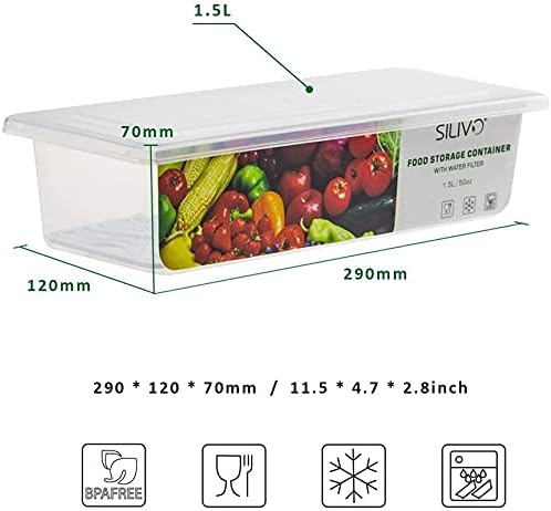 6 Pack Produce Saver Refrigerator Organizer Bins for Fruits and Vegetables- 3 Pack 1.5L + 3 Pack 4.5L