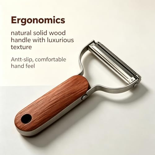 Cabbage shredder, Wide Serrated Stainless Steel Blade Wood Handle