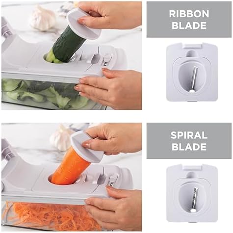 Cook with Color Vegetable Chopper - Multifunctional 11 in 1 Vegetable Chopper with Container - Food Chopper to Dice, Chop, Slice, Julienne and Spiralize, Gray - Image 3