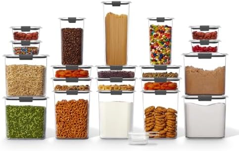Brilliance BPA-Free Airtight Food Storage Containers with Lids Set of 20 with Scoops Perfect for Kitchen and Pantry Organization