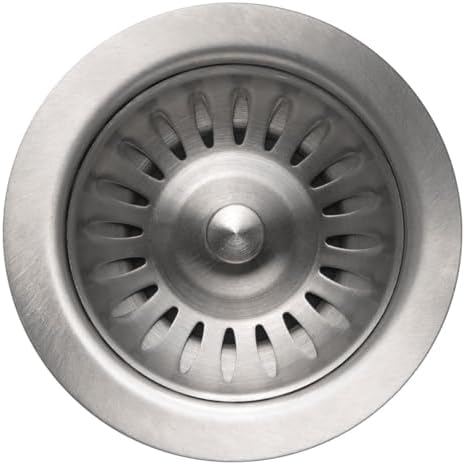 190-9180 - 3-1/2 inch Stainless Steel Kitchen Sink Basket Strainer, Durable Food Catcher Stopper for Metal Kitchen Sink, Ideal for Filtering Waste and Preventing Clogs