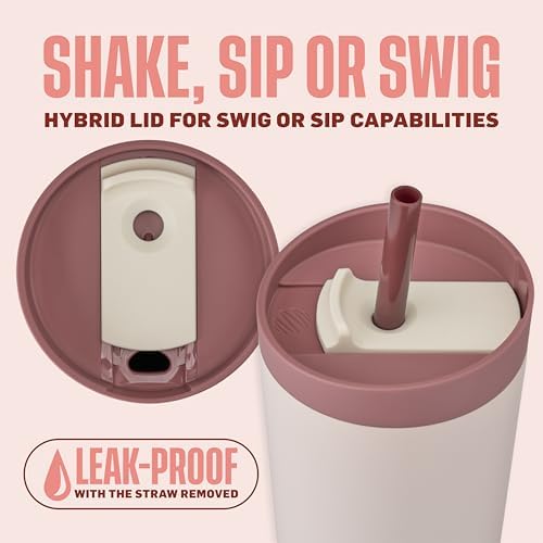 BlenderBottle Tumbler 2-in-1 Stainless Steel Shaker Cup 24 oz Sahara Sunset - Image 2