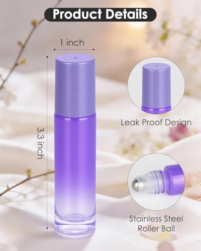 Essential Oil Roller Bottles - 4 Pack Refillable 10ml Glass Roller Bottles - Image 2