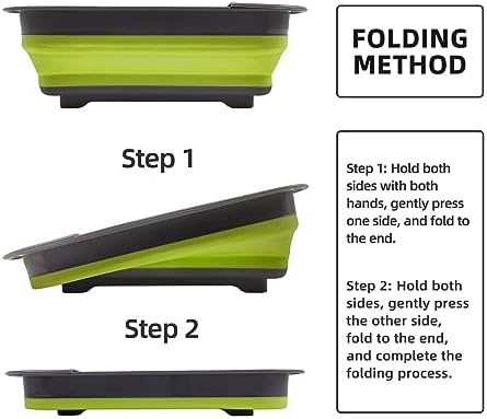 Collapsible Dish Drying Rack for RV Campers Portable Dinnerware Drainer Organizer for Kitchen Travel Trailer-Green
