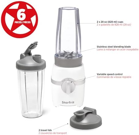 Starfrit Personal Blender with 2 To-Go Cups, White - Image 2