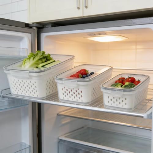 2-in-1 Stackable Food Storage Containers with Lids, 3 Size