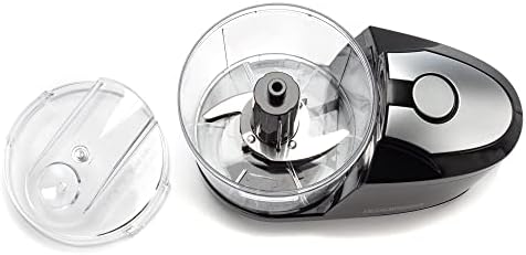 1.5 Cup - Electric Mini Food Chopper - Vegetable & Fruit Cutter - Premium Stainless Steel Blades with Safety Lock Cover - One Step/Touch Button - Non-Skid Rubber Feet - Black