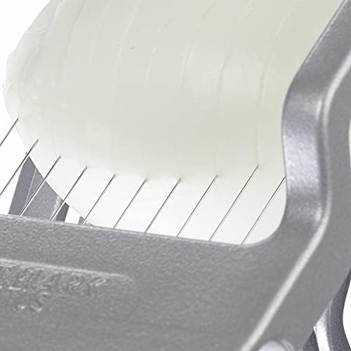Westmark Egg Slicer Justus for Hard Boiled Eggs with Individually Tensioned Stainless Steel Wire Cutters, German Heavy Duty Aluminium Slicer for Round & Oval Eggs, Dishwasher Safe, Grey - Image 4