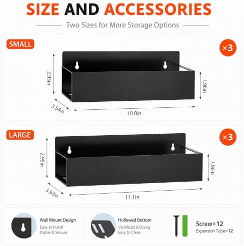 6 Pack Metal Magnetic Spice Rack for fridge, Heavy Duty