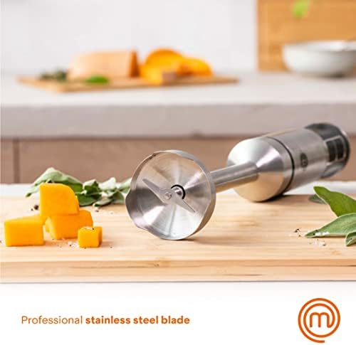 MasterChef Immersion Blender Handheld with Electric Whisk & Milk Frother Attachments, Hand Held Stainless Steel Stick Emulsifier for Making Baby Food, Soup, Puree, Cake, Cappuccino, Latte etc, 400W