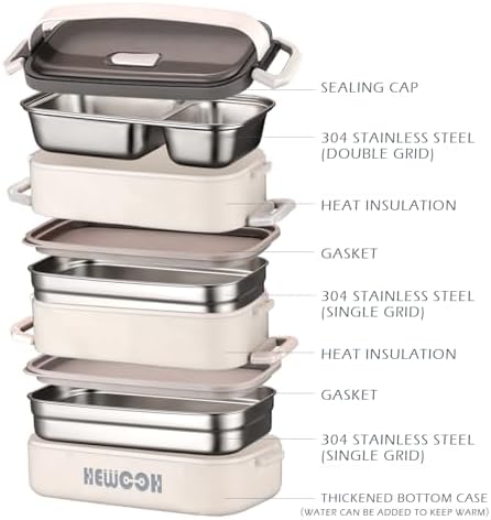 Bento Box Adult Lunch Box (74 Oz Large Capacity), Reusable, Leak-Proof, Including Lunch Bag, Fork And Spoon, 3 Dividers, Suitable For Work, Picnic, Dishwasher And Microwave Safe.(White)