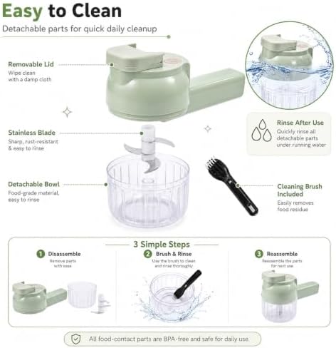 4 in 1 Handheld Electric Vegetable Cutter Set,Handheld Electric Chopper，1pc - Image 5