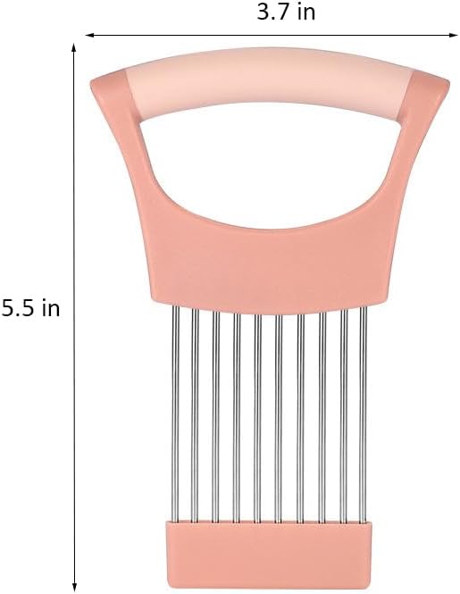 Onion Holder Lemon Slicer Cutter for Food & Veggies, Vegetable Chopper Assistant Tool for Meat, Potato & Tomato (Pink, 1PCS)