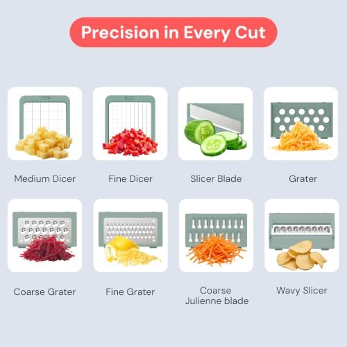 Essential Vegetable Chopper & Mandoline Slicer 8-in-1 Kitchen Tool