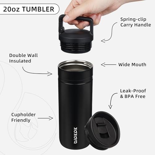 BJPKPK 20 oz Insulated Travel Water Bottle, Coffee Tumbler Stainless Steel - Image 3