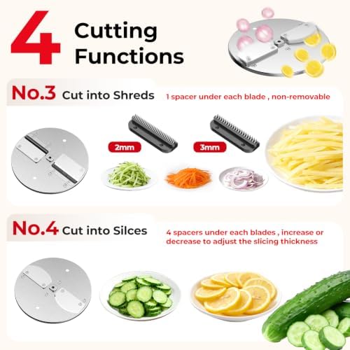4-In-1 Electric Vegetable Chopper, 200W Vegetable Slicer Food Processor, Veggie Food Cutter With Slicing Shredding Dicing And Striping Function For Commercial Home Use,110V
