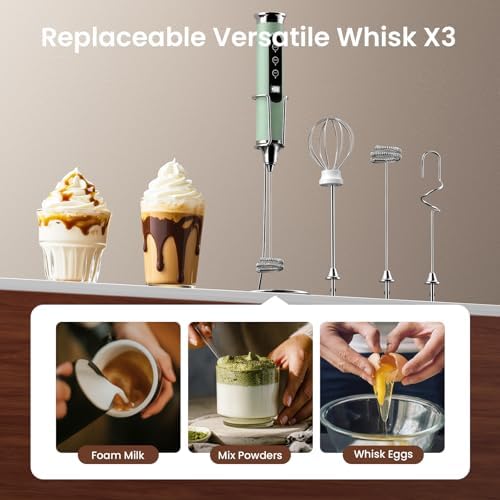 YUSWKO Milk Frother Wand for Coffee with Stand, Coffee Frother Handheld - Image 6