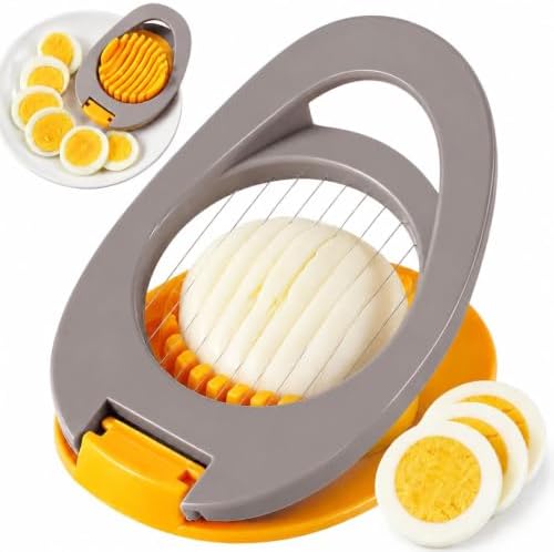 NOVANO Hard Boiled Egg Slicer with Stainless Steel Wires, Egg Salad Maker, Practical Kitchen Gadget, Multi Purpose Cutter for Eggs, Avocado, Strawberry, Kiwi Fruit by Novano