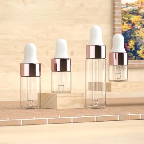 Eye Dropper Bottle Rose for Essential Oils, 4pcs of 1-5ml Glass with Eye Droppers, Leak Proof Travel - Image 7