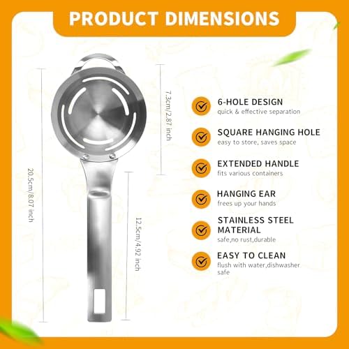 Stainless Steel Egg Yolk White Separator Tool for Raw Eggs - Image 2