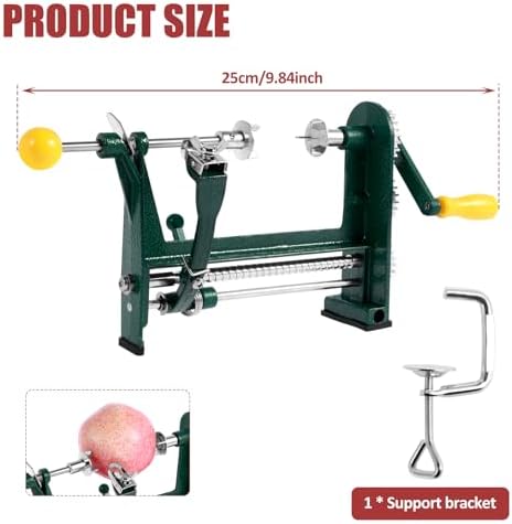 Peeler, Fruit Peeler Machine with Hand Crank, Stainless Steel Corer Slicer Peeler, Manual Fruit Peelers, Labor Saving Fruit Peeler for Orange Pear, 25cm in Length