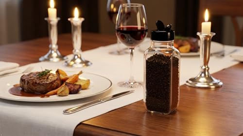 Glass Spice Jars with Shaker Lids - Spice Jars 16 oz for Food Storage, Spice Containers for Kitchen Organization and Storage, Bottles for Spices (Black - 16 Ounce 3 pack)