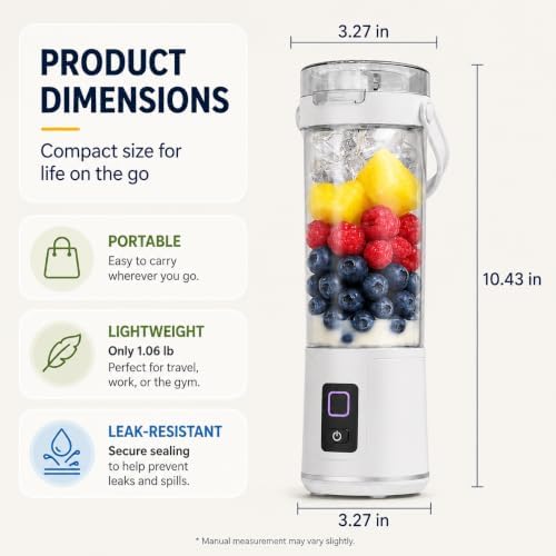 Portable Blender for Smoothies, Rechargeable Blend-and-Drink Cup - Image 2